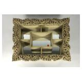 Wall Curio shelf with mirror back and tropical