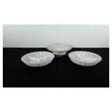 Anchor Hocking milk glass, includes two divided