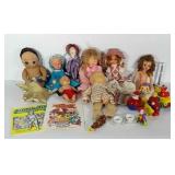 Toy lot. Older dolls and a few vintage baby toys