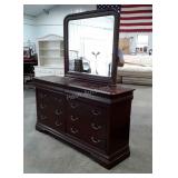 Dresser with Mirror, not attached, Mahogany color