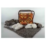 Portable folding sewing/knitting caddy full of