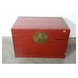 Red storage box, Asian influence. Approximately