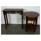 Accent tables, round is 19 1/2" in diameter,