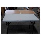 2-Tables. 4ft poly Table has bent leg support