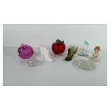 Glass/porcelain decor, includes two flower frogs,