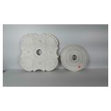 2 ceiling medallions.  Both have pre-drilled