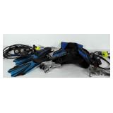 Scuba diving gear: vest, fins, hoses, mouth