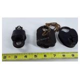 3 older locks with keys