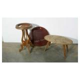 Project pieces. Low pegged table, round stand