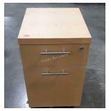 Maple 2 Drawer File Cabinet, on rollers,