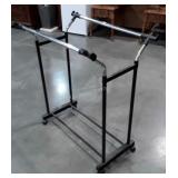 Portable double bar Clothing rack