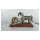 Lincoln Horse clock, 16.5 x 11.5", does not run