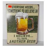 Another Beer metal sign, 13x16
