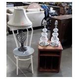 Misc. Furniture Lot. Record Storage Stand, pair