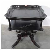 Parlor Style Double Shelf Accent Stand, brass