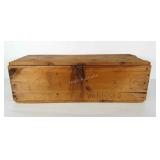 Wooden storage / shipping crate with hinged lid.