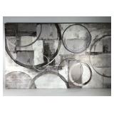 Large stretched decor canvas with paint accents,