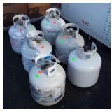 Six Propane Tanks, mostly empty, all as one lot.