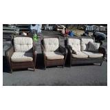 3pc Outdoor Furniture Set, all weather wicker