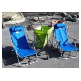3pc Beach Accessories Lot, 2 chairs and a Buggy