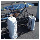4pc. Lot. Ironing board, 2 Diaper pails, shopper