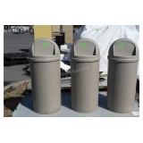 3-Rubbermaid Commercial type Trashcans Dome top