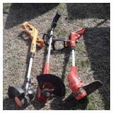 Three String Trimmers, 2 Electric, one battery