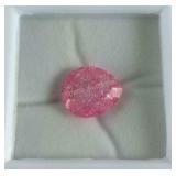 Gemstone, pink crackle quartz pear 7.18ct