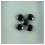 Gemstone, silver shungite rounds 1.51cts