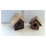 2 wooden bird houses