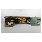 Metal decorative buckets with lids and metal