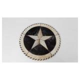 Leather hide Gaucho star, 16" across, made in