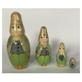 Nesting Easter bunny dolls, four