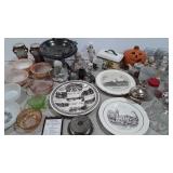 Glassware, decor statues, vases, holiday mugs and