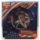 Donald Trump talking wall clock runs
