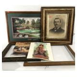 Wall art, early portrait in frame (needs