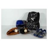 Youth baseball equipment including helmet, 2