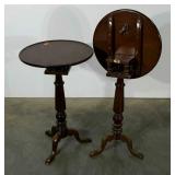 Pair of tilt top tables, both are missing