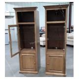 Pair of wall unit Curio side cabinets, part of