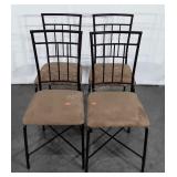 Set of 4 Breakfast Table Chairs, tan Microfiber