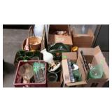 Skid lot: vases, cookbooks, baskets,glass and