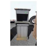 Gray color, Trex Built Trash Can House, the front