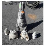 Outdoor Animal Figurines decor, 3 concrete made,