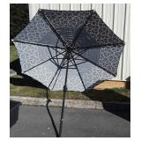 Patio Table 9ft Umbrella, black with white, nice