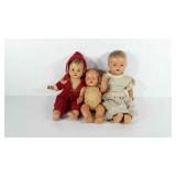 Three composite dolls, condition as shown