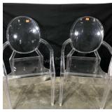 Kartell Louis Ghost chairs, acrylic, pair, a few