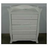 White laminate chest of drawers, missing drawer