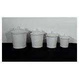 Indoor Outfitters 4 piece all white canister set.