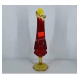 Amberina footed vase, 11.5" tall