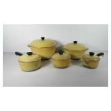 Cookware, club aluminum yellow pots with lids